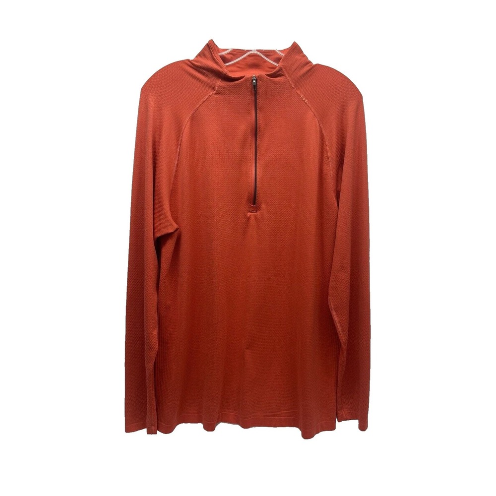Lululemon Live in Practice Men's Red 1/2 Zip Long Sleeve XL Shirt (H3)